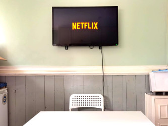 New TV in the kitchen with Netfix, etc
